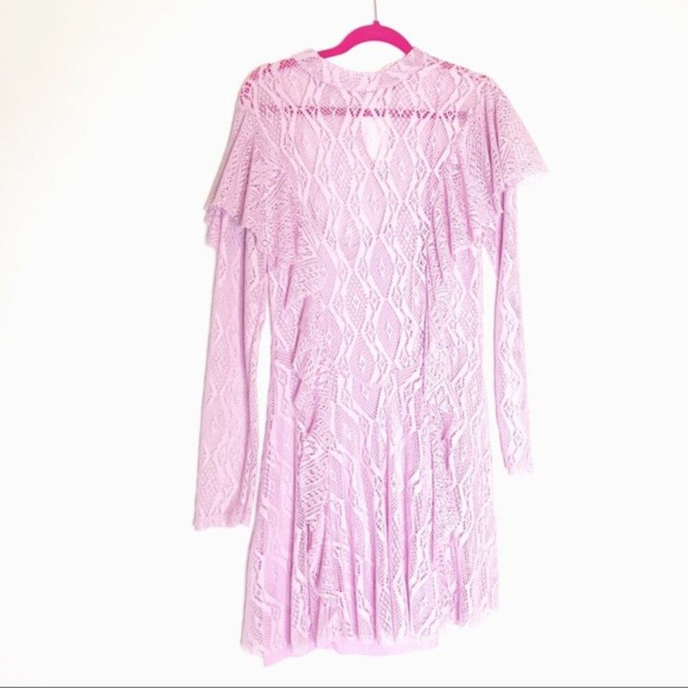 Free People Lilac Lace Ruffle Mini Dress - Picture 7 of 7